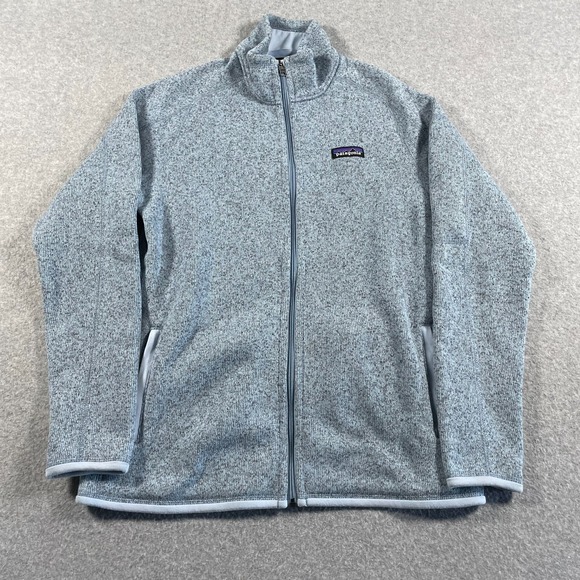 Patagonia Jacket Women Medium Fleck Blue Zip Outdoor Better Sweater Hiking - Picture 1 of 9
